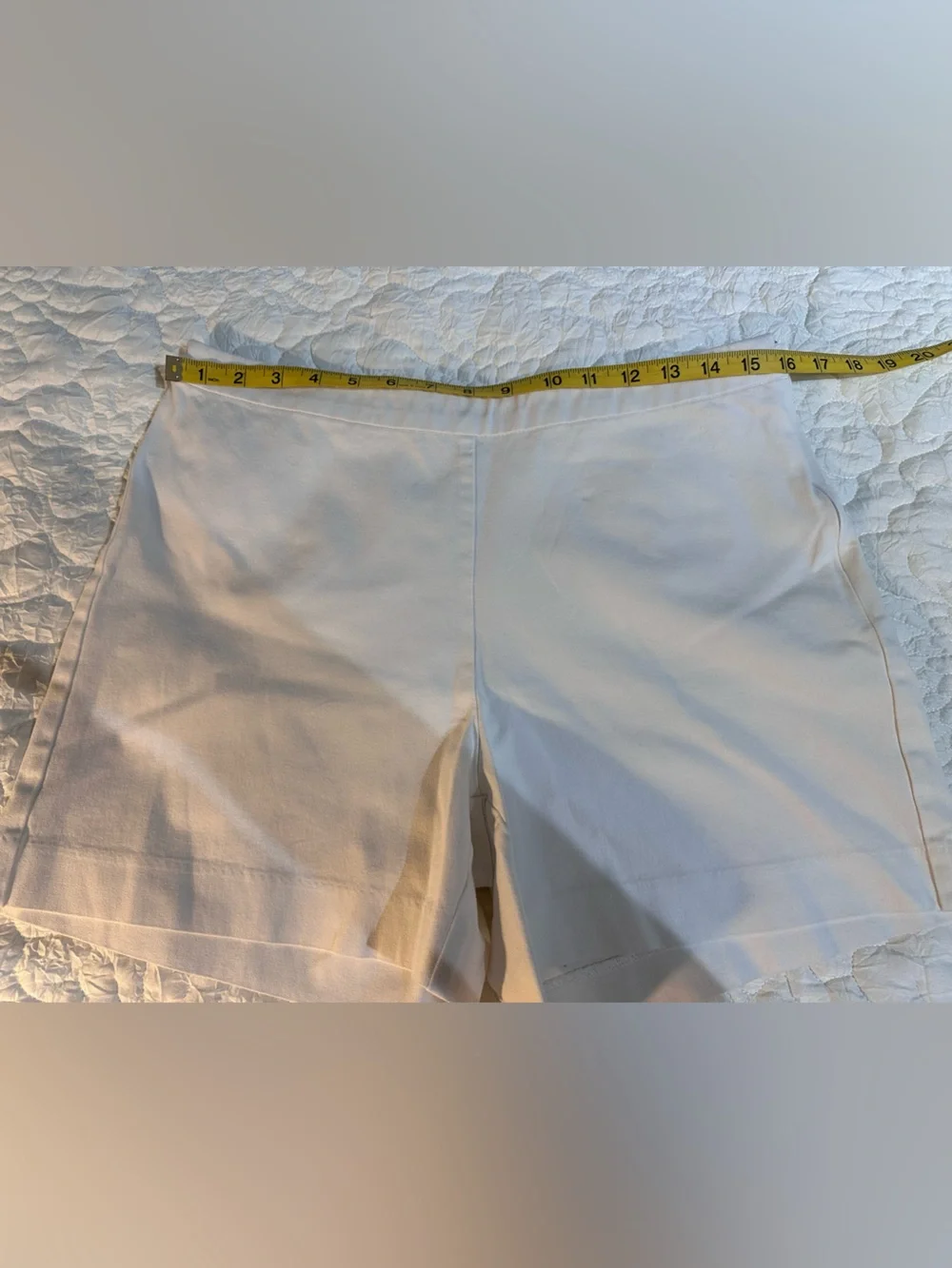 Boston Proper Women's White High-Waist Tailored Shorts Cotton Blend Size 10